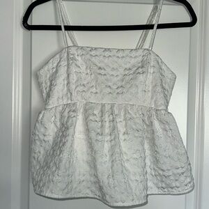 SHEIN Ruffled white tank